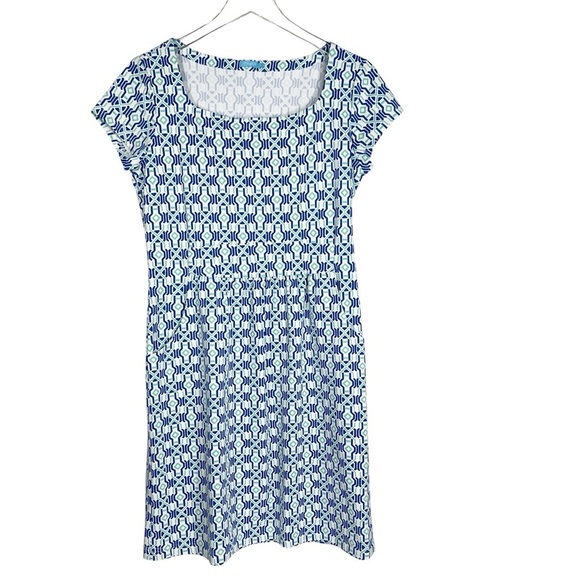 J. MCLAUGHLIN Short Sleeve Knit Patterned Dress Size Medium - Picture 1 of 6